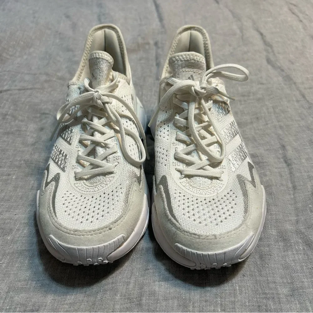 Adidas Impact FLX White Silver Metallic Turf Training Sneakers Shoes Size 7.5